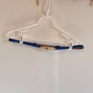 Blue Women's Belt with Gold Accent